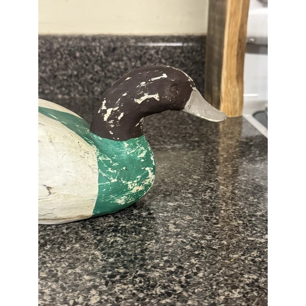 Antique Primitive Carved & Painted Wooden Duck Decoy